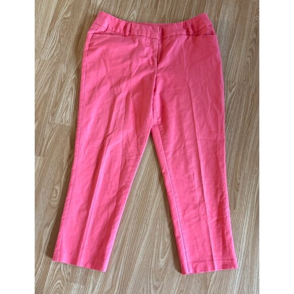 Tanjay Petites Coral Womens Pants 14P Light Cotton Blend Slim Fit 25" Inseam - Picture 7 of 9